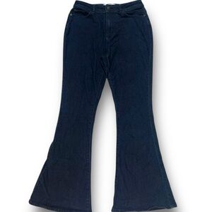 Est 1946 Super High Rise Flare Leg Dark Wash Navy High Waisted Jeans Size 12 EUC